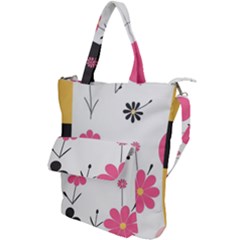  Minimalist Pattern With Simple Lines,flower And Shapes, Creating A Clean And Modern Shoulder Tote Bag by myclothy