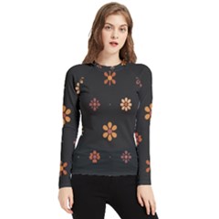 Minimalist Pattern With Simple Lines,flower And Shapes, Creating A Clean And Modern Women s Long Sleeve Rash Guard by myclothy