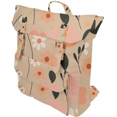 Minimalist Pattern With Simple Lines,flower And Shapes, Creating A Clean And Modern Buckle Up Backpack by myclothy