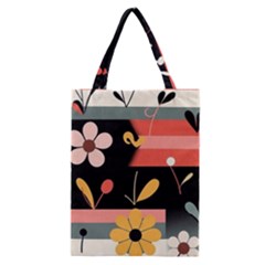  Minimalist Pattern With Simple Lines,flower And Shapes, Creating A Clean And Modern Classic Tote Bag