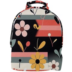  Minimalist Pattern With Simple Lines,flower And Shapes, Creating A Clean And Modern Mini Full Print Backpack