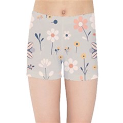  Minimalist Pattern With Simple Lines,flower And Shapes, Creating A Clean And Modern Kids  Sports Shorts