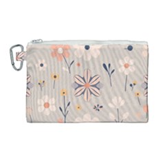  Minimalist Pattern With Simple Lines,flower And Shapes, Creating A Clean And Modern Canvas Cosmetic Bag (large) by myclothy