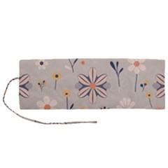  Minimalist Pattern With Simple Lines,flower And Shapes, Creating A Clean And Modern Roll Up Canvas Pencil Holder (m)