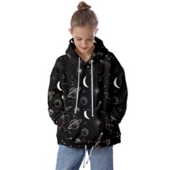 Cosmic Black Space Star Kids  Oversized Hoodie by Ndabl3x