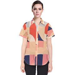 Minimalist Pattern With Simple Lines And Shapes, Creating A Clean And Modern Aesthe Women s Short Sleeve Shirt