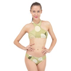 Minimalist Pattern With Simple Lines And Shapes, Creating A Clean And Modern Aesthetic 01 High Neck Bikini Set