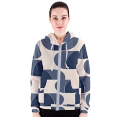 A Minimalist Pattern With Simple Lines And Shapes, Creating A Clean And Modern Aesthetic 04 Women s Zipper Hoodie