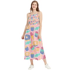 Ice Cream Donut Sweets Candie Boho Sleeveless Summer Dress by Apenda