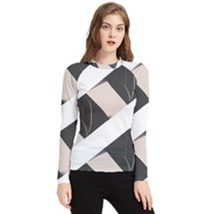 A Minimalist Pattern With Simple Lines And Shapes, Creating A Clean And Modern Aesthetic 07 Women s Long Sleeve Rash Guard by myclothy