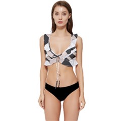 A Minimalist Pattern With Simple Lines And Shapes, Creating A Clean And Modern Aesthetic 07 Low Cut Ruffle Edge Bikini Top