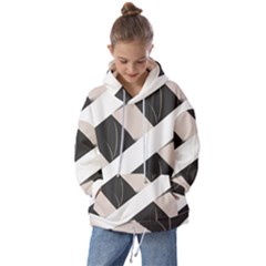 A Minimalist Pattern With Simple Lines And Shapes, Creating A Clean And Modern Aesthetic 07 Kids  Oversized Hoodie