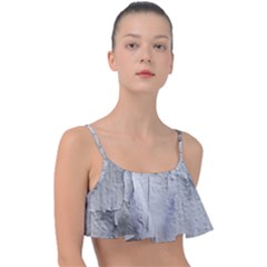 Wall With Cracked White Paint Texture Frill Bikini Top