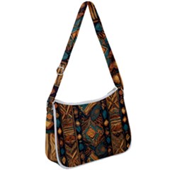 Tribal Chic Zip Up Shoulder Bag by pollyparadiseartshop