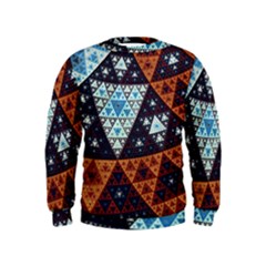 Fractal Triangle Geometric Abstract Pattern Kids  Sweatshirt