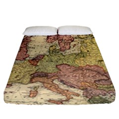 Retro Old Vintage Map Of Europe Fitted Sheet (california King Size) by Bedest