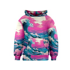 Waves Mountains Sky Kids  Pullover Hoodie