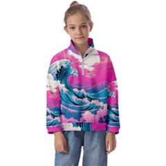 Waves Mountains Sky Kids  Half Zip Hoodie