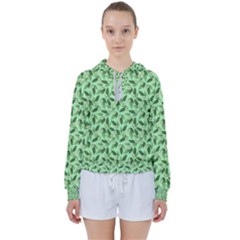 Leaves Pattern Texture Seamless Women s Tie Up Sweat