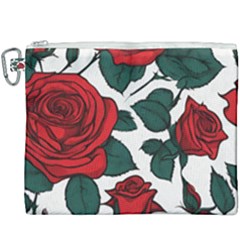 Roses Canvas Cosmetic Bag (xxxl) by pollyparadiseartshop