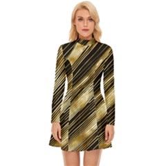 Gold Rush Long Sleeve Velour Longline Dress