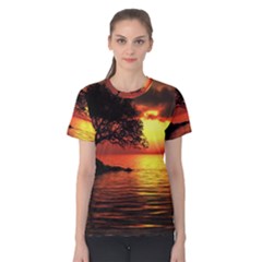 Sunset Nature Sea Dusk Landscape Women s Cotton T-shirt