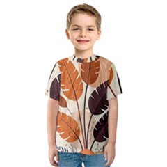 Leaves Boho Monster Nature Kids  Sport Mesh T-shirt