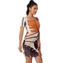 Leaves Boho Monster Nature Fitted Knot Split End Bodycon Dress View3