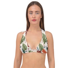 Leaves Autumn Double Strap Halter Bikini Top