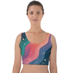 Art Abstract Pattern Velvet Crop Top