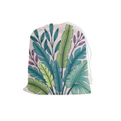 Illustrations Plants Nature Leaves Drawstring Pouch (large)