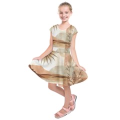 Abstract Sun Boho Bohemian Design Kids  Short Sleeve Dress