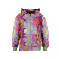 Pink Neon Flowers Flower Kids  Zipper Hoodie