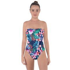 Hawaiian Flowers Hawaii Tie Back One Piece Swimsuit