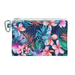 Hawaiian Flowers Hawaii Canvas Cosmetic Bag (large)