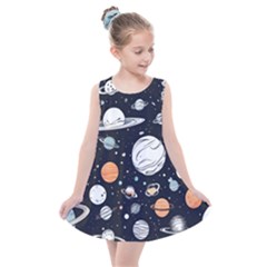 Space Galaxy Universe Stars Sky Kids  Summer Dress