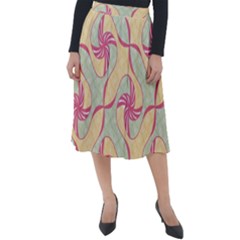 Abstract Pattern Design Scrapbooking Classic Velour Midi Skirt 