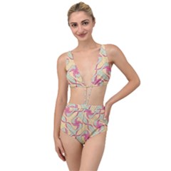 Abstract Pattern Design Scrapbooking Tied Up Two Piece Swimsuit