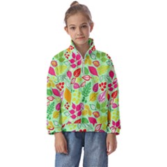 Flower Flora Floral Nature Pattern Seamless Kids  Half Zip Hoodie