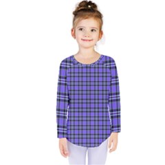 Blue Tartan Plaid 1 Kids  Long Sleeve T-shirt