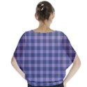 Purple Plaid Tartan 1 Batwing Chiffon Blouse View2