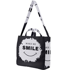Black And White Simple Make Me Smile T Shirt 20250203 014057 0000 Square Shoulder Tote Bag by Cowcow2005
