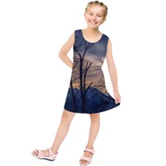 Tree Silhouette At Border Of Nahuel Haupi Lake, Rio Negro, Argentina Kids  Tunic Dress by dflcprintsclothing