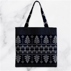 Winter Wonderland Pattern Zipper Grocery Tote Bag by ArtfulThreads