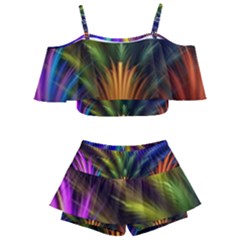 Abstract Colors - , Abstract Colors Kids  Off Shoulder Skirt Bikini