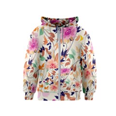 Abstract Floral Background Kids  Zipper Hoodie