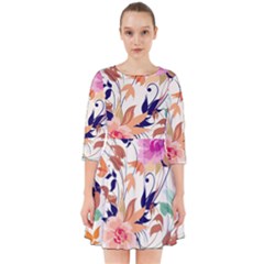 Abstract Floral Background Smock Dress by kyorashop23
