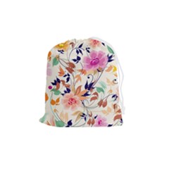 Abstract Floral Background Drawstring Pouch (medium)