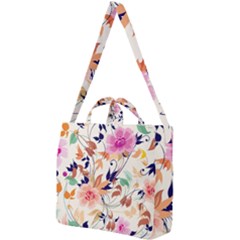 Abstract Floral Background Square Shoulder Tote Bag