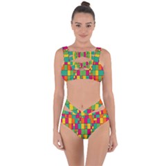 Abstract-background Bandaged Up Bikini Set 